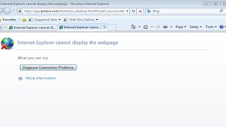 Internet Explorer cannot display the webpage . diagnose connection problem.
