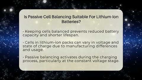 Is Passive Cell Balancing Suitable For Lithium-Ion Batteries? - Talking Tech Trends