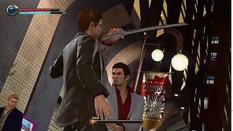 kiryu stabs a man so hard he ascends
