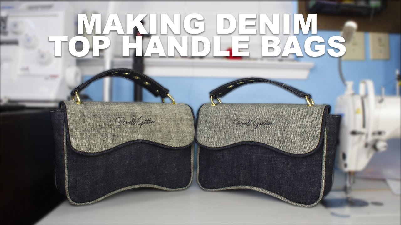 Making Denim Top Handle Bags! How To Make A Denim Bag! YouTube