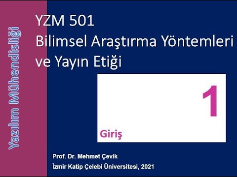 Bilimsel Araştırma Yöntemleri ve Yayın Etiği 1.Ders