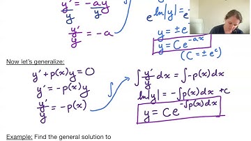 DiffEQ Section 2.1, part 2: Homogeneous Linear First Order Differential Equations