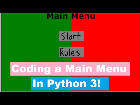 How to Code a Simple Main Menu for your Python 3 games! - YouTube