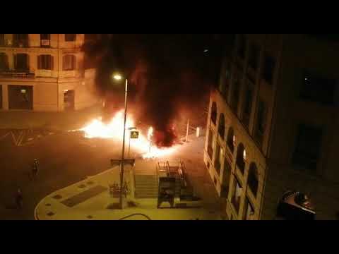 Incendios en las calles de Barcelona