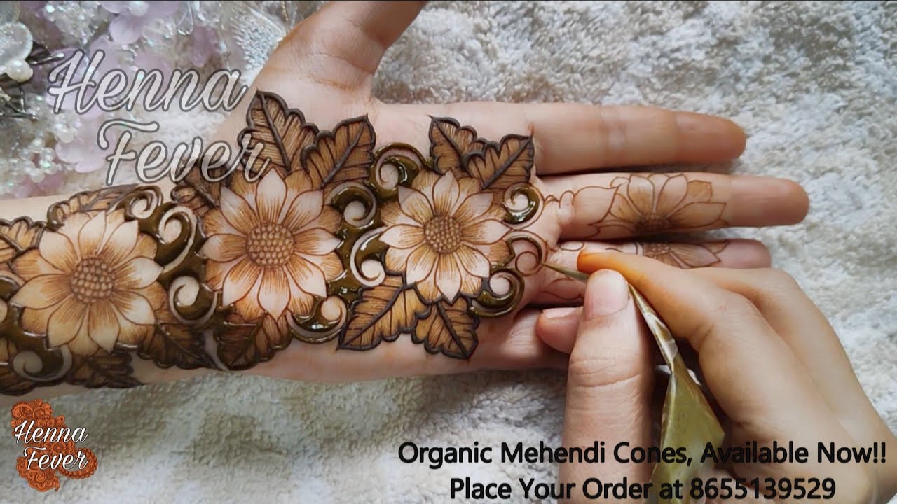 Beautiful Negative Spacing Sunflower Mehndi Henna Design 2025 | Step by Step Tutorial | Henna Fever