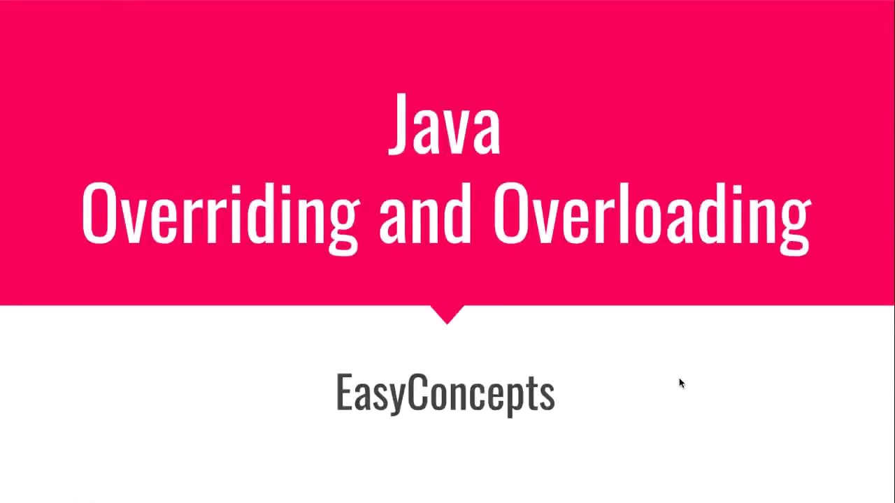 Java Overloading and Overriding (Polymorphism) - YouTube