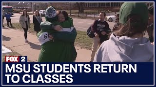 Michigan State students return to classes for 1st time since mass shooting