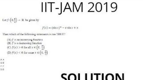 IIT-JAM 2019 SOLUTION OF QUESTION