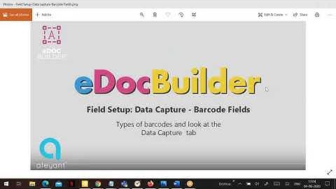 Field Setup Data Capture for Barcode Fields