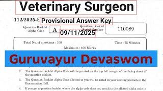 Guruvayur Deavaswom Answer Key 1122025 Surgeon