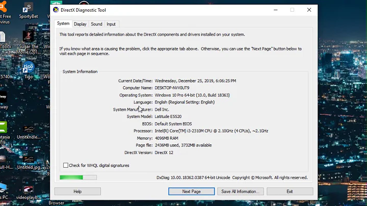 How To display System info using Directx Diagnostic Tool on Windows 7/8/8.1/10