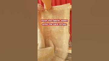 How to stretch burlap over a rug tufting frame #shorts