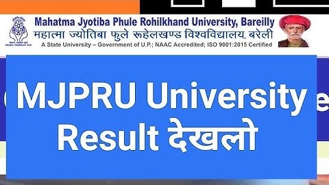MJPRU Result 2022/MJPRU News Today/MJPRU UG/PG Result 2022/MJPRU Result Update/MJPRU Update News