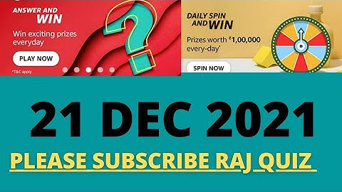 Amazon Quiz Answers Today I 21 December 2021