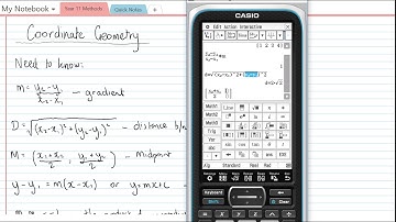 Year 12 Methods   Coordinate Geometry on the Classpad