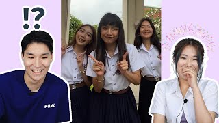 คุณใส่ชุดนักเรียนไปวิทยาลัยหรือไม่? | Korean reaction to Thai School TikTok