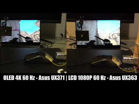 [Slow motion] OLED 4K 60Hz  & LCD 1080P 60 Hz | ASUS UX371 & ASUS UX363