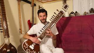 02 Bhimpalasi Sitar Lesson Series. How to practice scales in rag bhimpalasi on sitar.