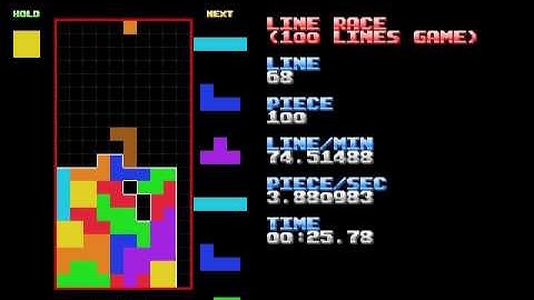 Nullpomino - 100 lines sprint - 1:02,81 seconds - 4 PPS