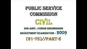 WBPSC Junior Engineer Civil Previous year Question Answer , 2009, 61 to 75,  Part-5