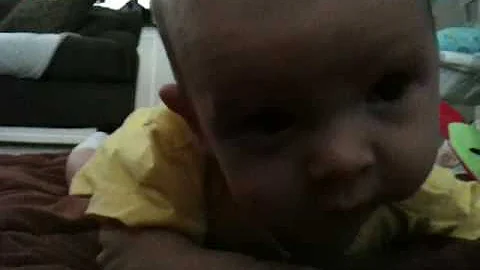 Tummy time with Liam :First roll over unassisted