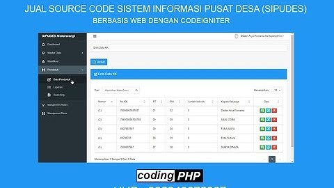 Sistem Informasi Pusat Desa SIPUDES Berbasis Web dengan Codeigniter
