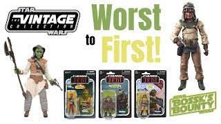 Star Wars Vintage Collection WORST to FIRST Skiff Guards & Jabba's Palace Residents
