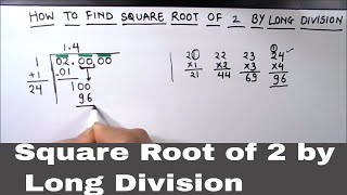 How to Find the Square Root of 2 by Long Division / Square root of 2 / Long Division Method