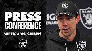 Klint Kubiak, Kirk Cousins and Brock Bowers Postgame Presser | Week 3 vs. Saints