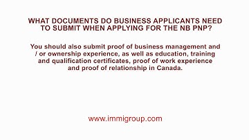 What documents do Business Applicants need to submit when applying for the NB PNP?