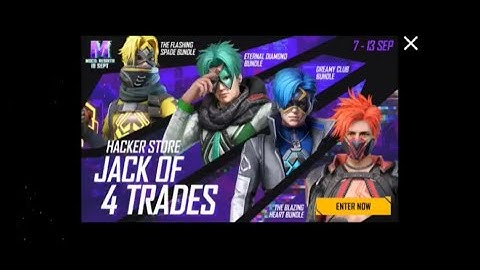 JACK OF 4 TRADES HACKER STORE EVENT FREE FIRE | FREE FIRE NEW EVENT | NEW HACKER STORE | 7 SEPTEMBER