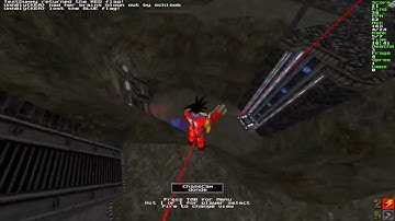 Dragon Ball Z in the Pit Goku Flying thru the Sky Quake 2 CTF RailwarZ