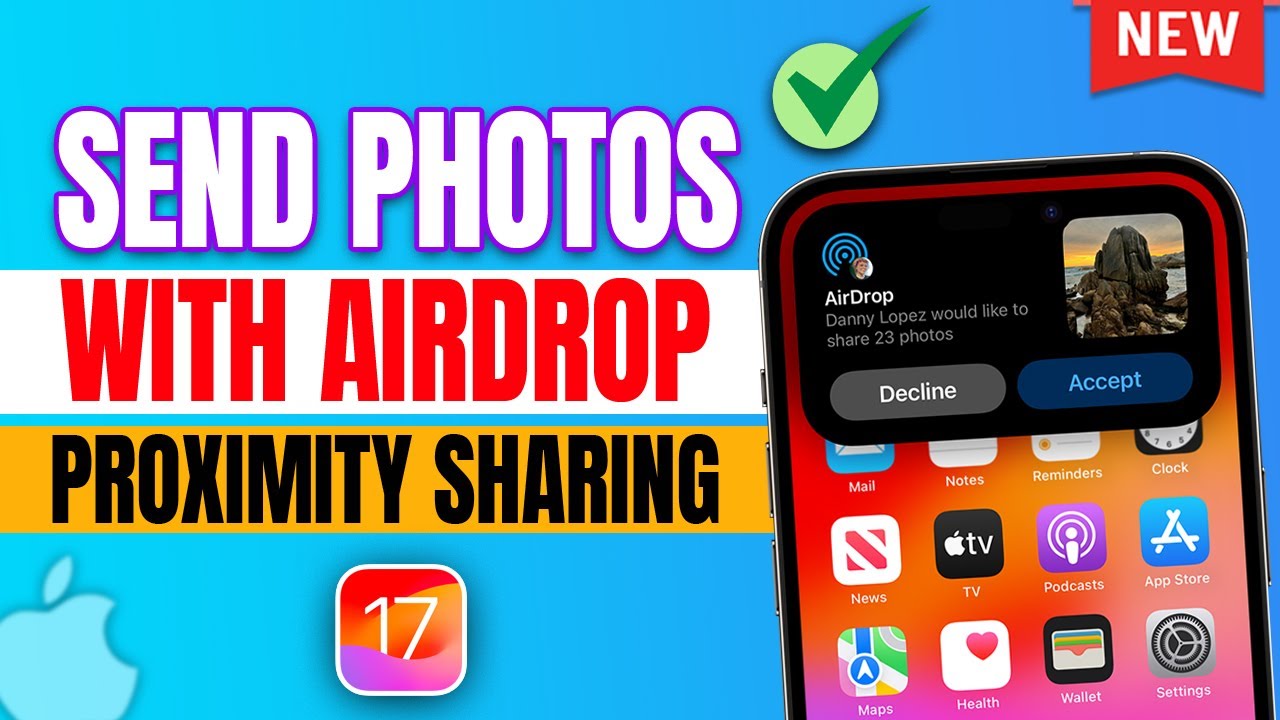 How to Send Photos With AirDrop Proximity Sharing 2024 - YouTube