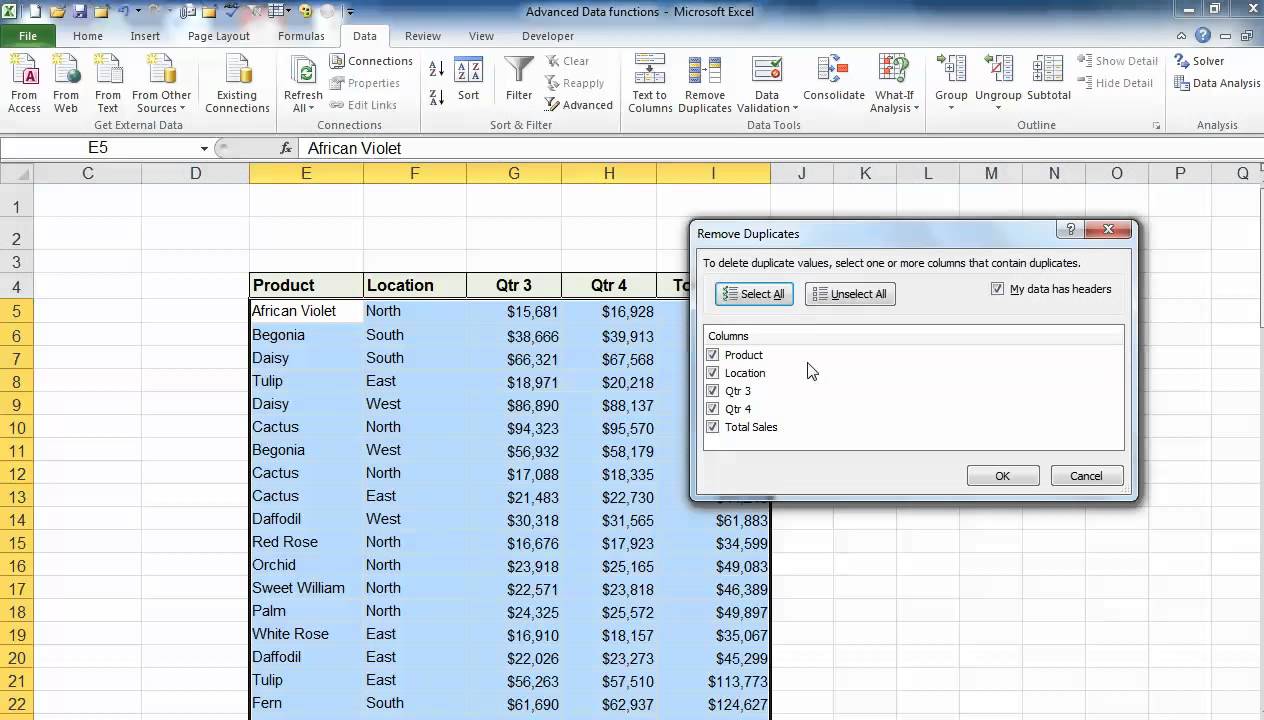 Removing Duplicate items in Excel - Mission Critical Systems Denver ...