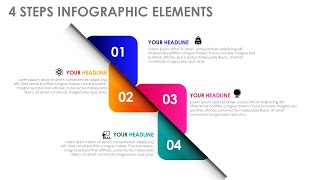 4 Steps Infographic Slide in PowerPoint | Round Squares Infographics