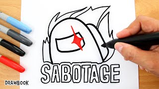 How to draw AMONG US SABOTAGE Button (step by step)