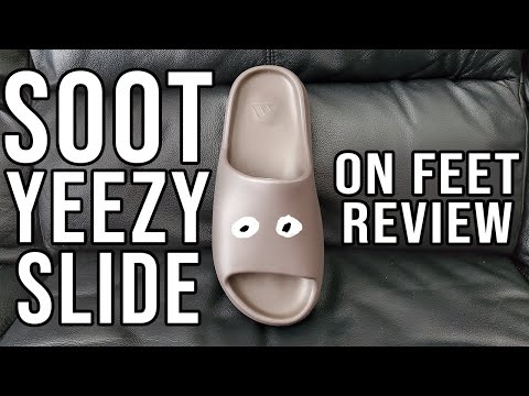 Adidas Yeezy Slide 'Soot' On Feet Review (GX6141) #YeezySlide - YouTube
