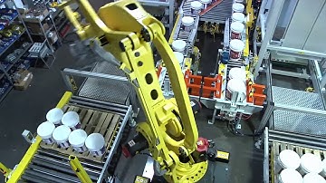 PASCO - Robotic Pail Palletizer Two infeed lines