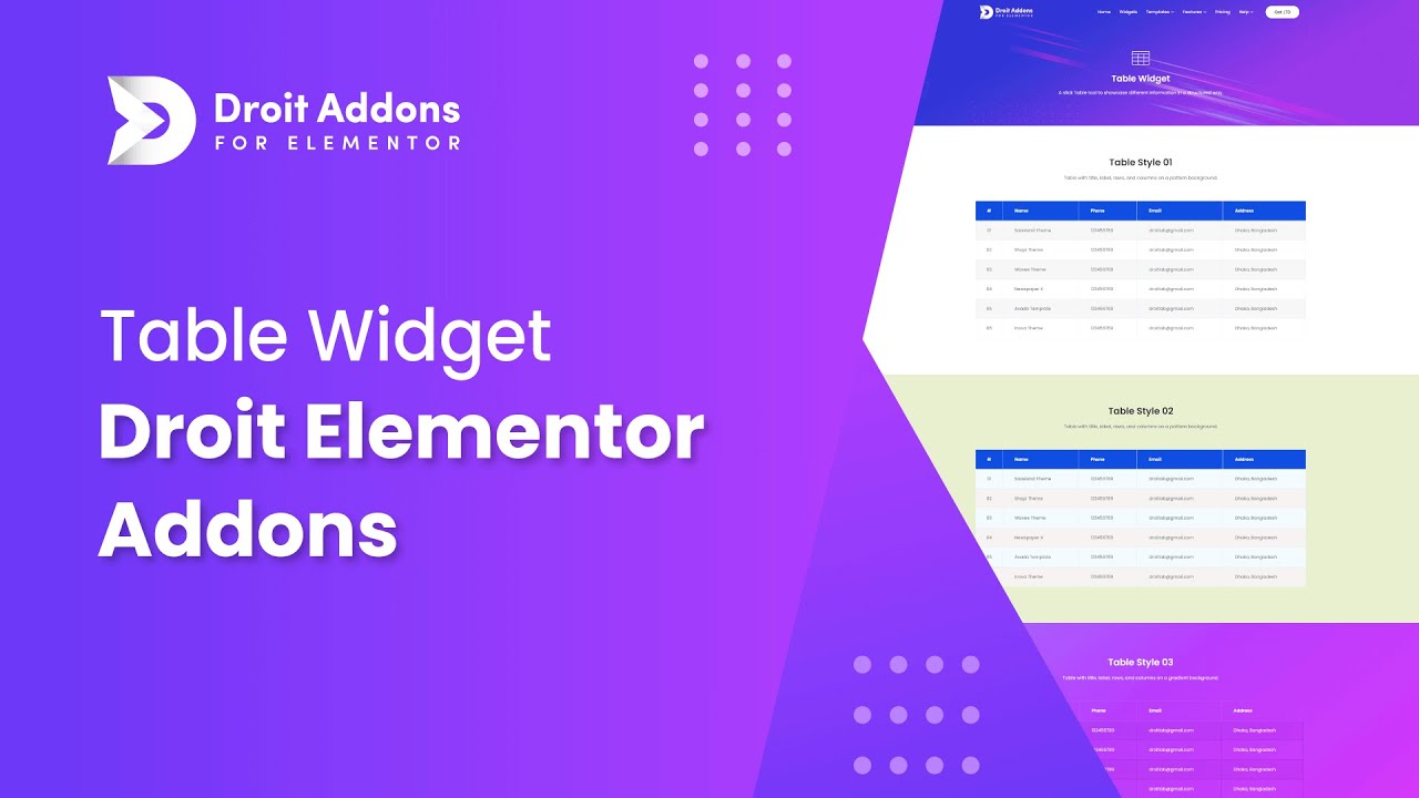 Table Widget | Droit Addons for Elementor - YouTube
