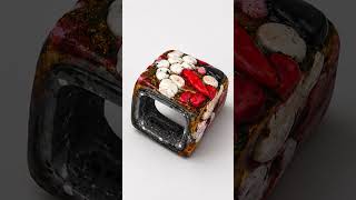 Chunky Statement Ring Making 🌋 Modernist Brutalist Terrazzo Jewelry #Shorts