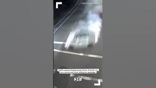 Traffic camera footage shows driver of sports car lose control and crash, killing her passenger