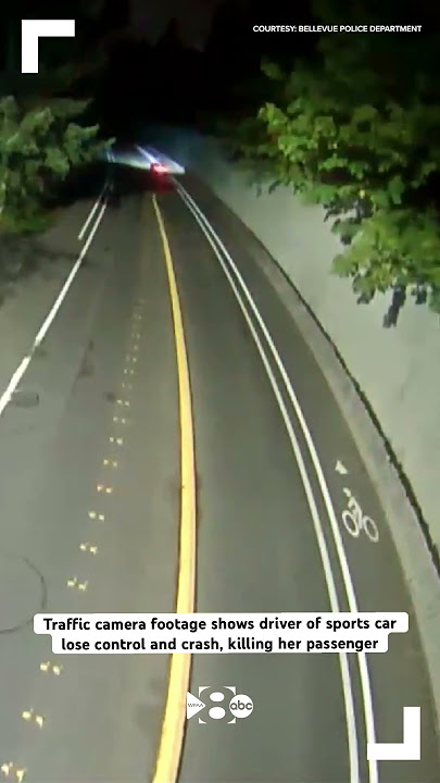 Traffic camera footage shows driver of sports car lose control and crash, killing her passenger