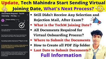 Big Update, Tech Mahindra Start Sending Virtual Joining Date, What