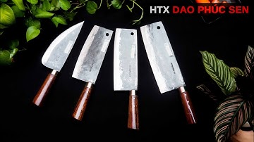 [Dao Phúc Sen] Bộ Dao Bếp 4 Con Bản truyền Thống_ Hàng Chuẩn Của HTX Dao  Phúc Sen
