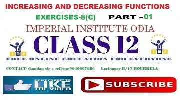 increasing and decreasing functions (application of differentiation) part-1