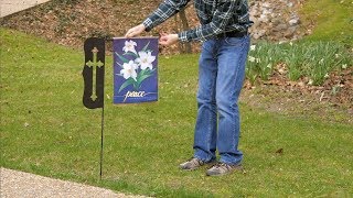 Laser-Cut Metal Garden Flag Stands from Evergreen