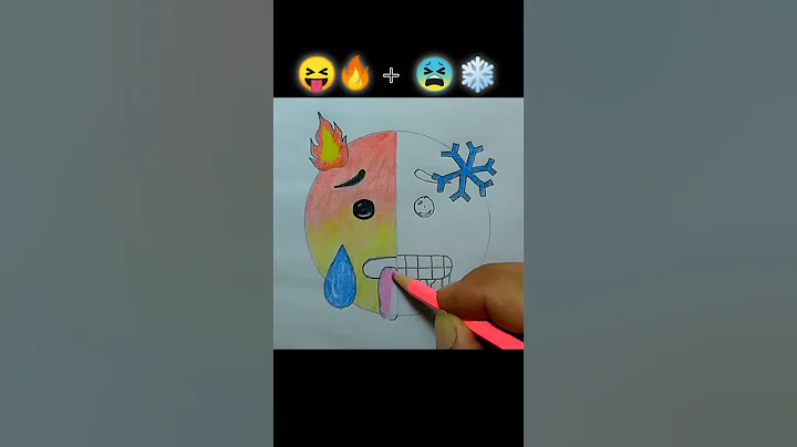 Hot🔥 + Cold ❄ || Emoji Mixing Satisfying Art #creativeart #satisfying