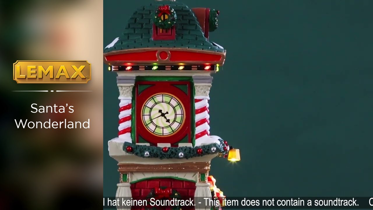 Lemax 55320 THE VILLAGE SQUARE CLOCK TOWER - YouTube