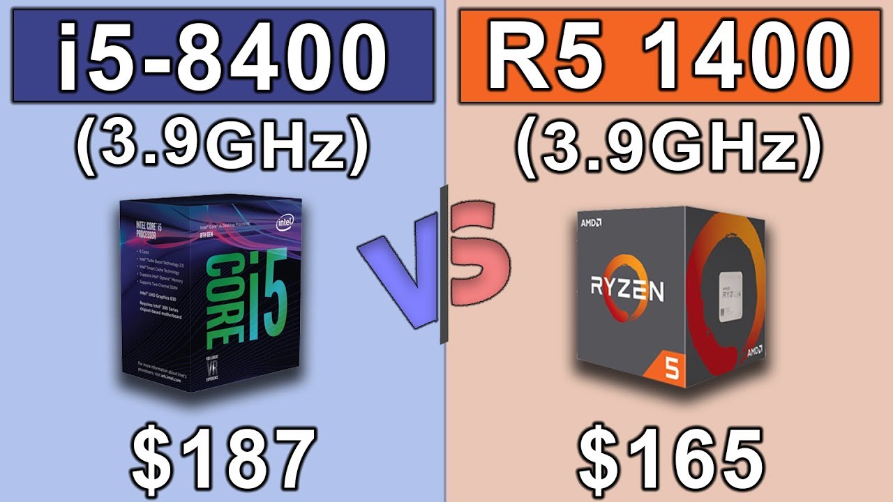 i5 8400　5個セット早い者勝ち〜 Ryzen 5 1400 OC (3.9GHz) vs i5 8400 (3.9GHz) | Which is a