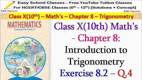 Exercise 8.2 – Q.4 - Class X(10th) Math